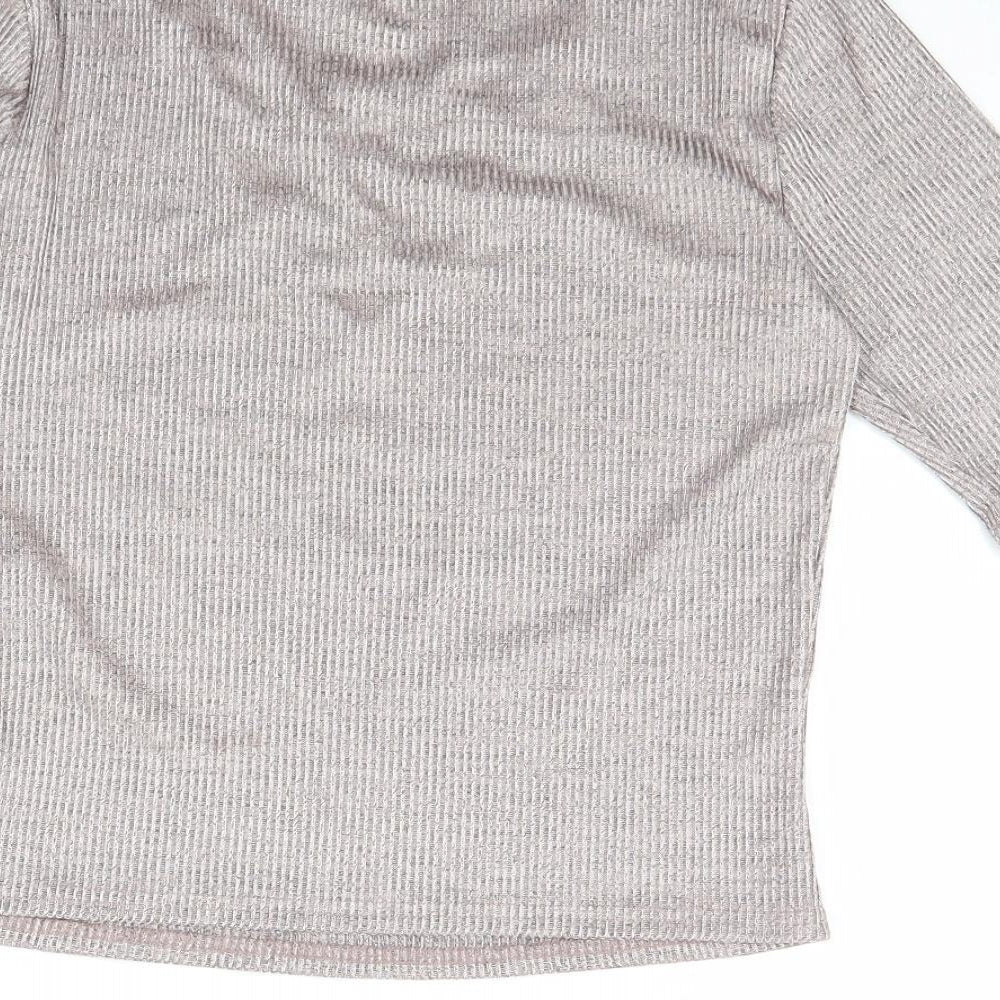 Womens UK Size 12 New Look Pink Cropped Blouse