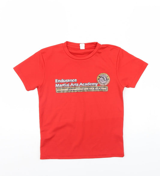 Preworn Boys Red Basic T-Shirt Size 7 Years - martial arts