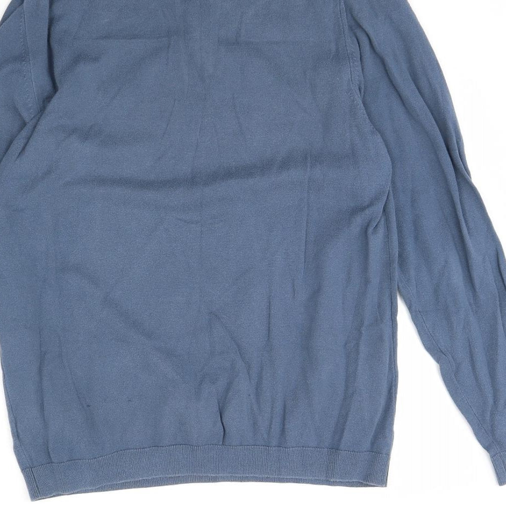 NEXT Mens Blue Henley Jumper Size M