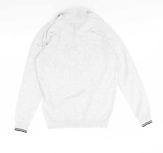 Easy Mens Grey Henley Jumper Size M