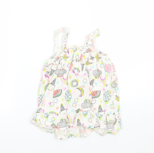 F&F Girls White Basic Tank Size 9-12 Months