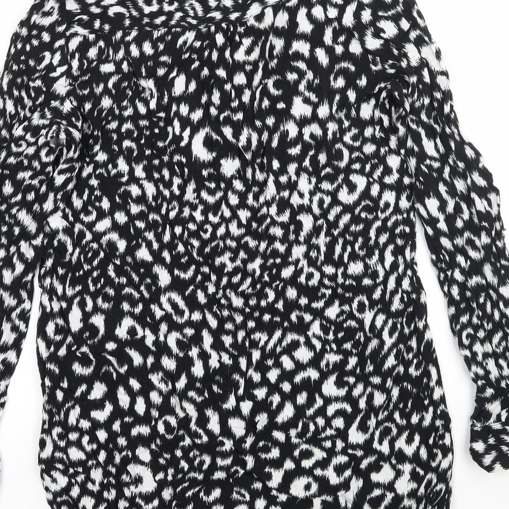 F&F Womens Beige Animal Print Basic Blouse Size 6