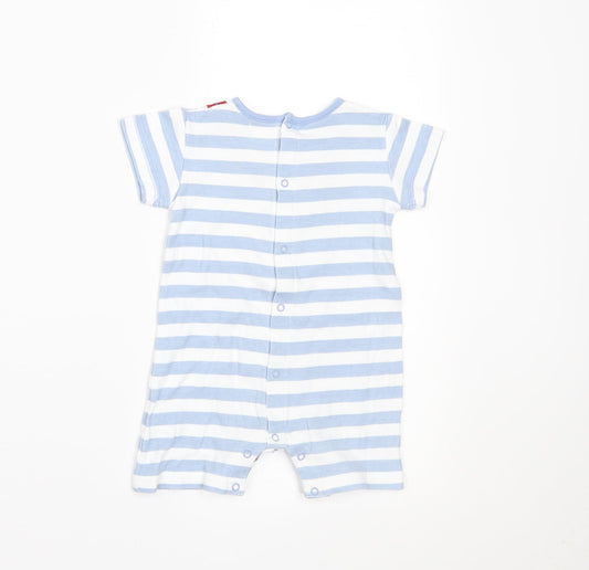 mamas & papas Baby Blue Striped Romper One-Piece Size 3-6 Months