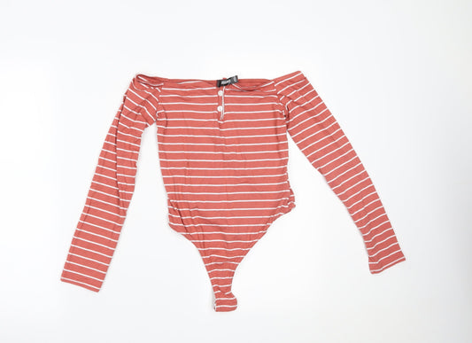 Womens UK Size 8 Missguided One-Piece Orange Bodysuit