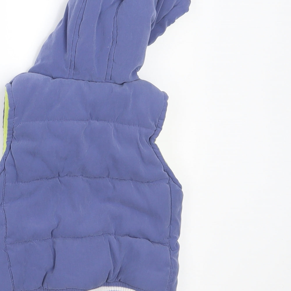 Brand and care label for George boys’ blue gilet waistcoat, size 6-9, months