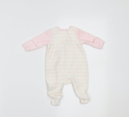 Mothercare Girls Pink Striped Babygrow One-Piece Size Newborn