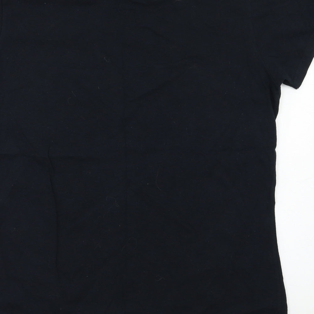Womens UK Size M Gildan Black Basic T-Shirt