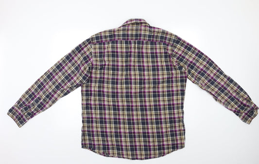 Mens UK Size L M&S Multicoloured Button-Up Long Sleeve Casual Shirt