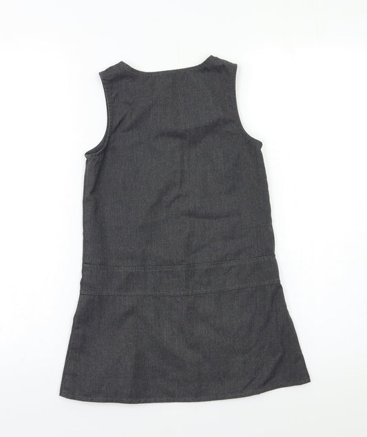 George Girls Grey Pinafore/Dungaree Dress Size 8 Years