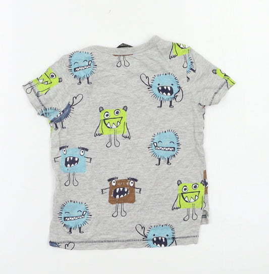 George Baby Grey Geometric Basic T-Shirt Size 12 Months