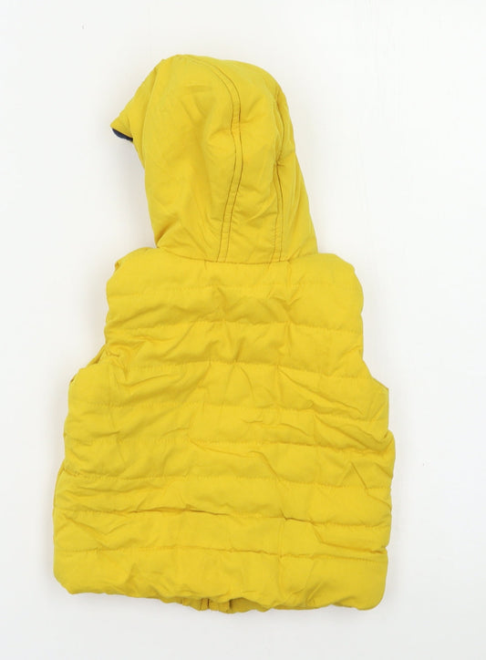 F&F Baby Yellow Puffer Jacket Waistcoat Size 12 Months