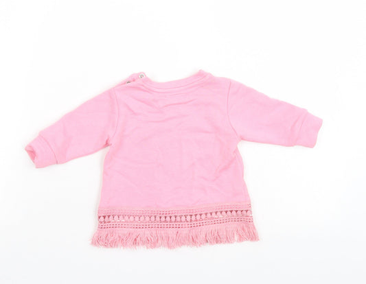 Leisure Club Girls Pink Pullover Jumper Size 6-9 Months