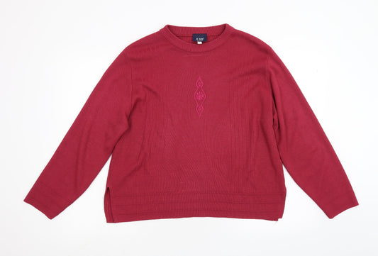 Womens UK Size L 4 Me Pink Pullover Jumper