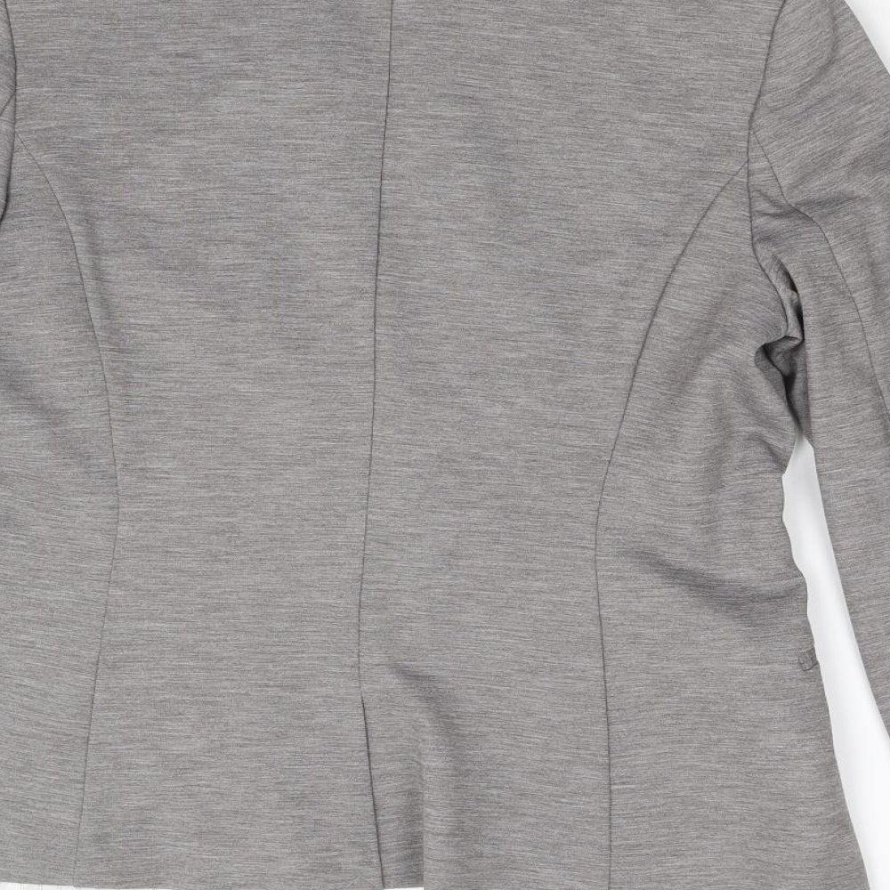 H&M Womens Grey Jacket Suit Jacket Size 12