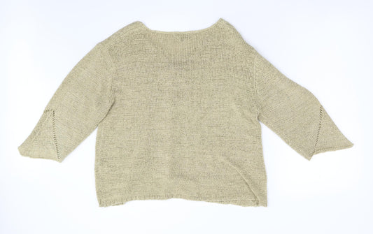First Avenue Womens Beige Knit Pullover Jumper Size XL