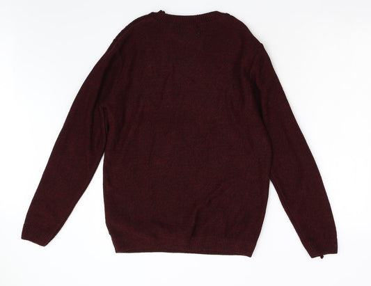 Topman Mens Red Knit Pullover Jumper Size S