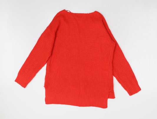 Primark Womens Orange Knit Pullover Jumper Size XS