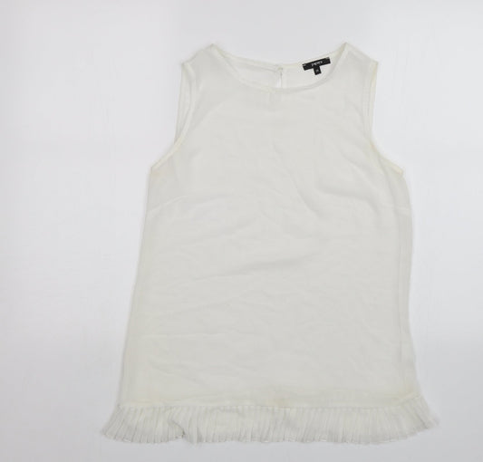 Womens UK Size 10 Papaya White Basic Blouse
