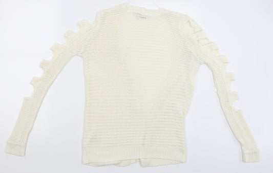 Womens UK Size 8 River Island Beige Cardigan Jumper