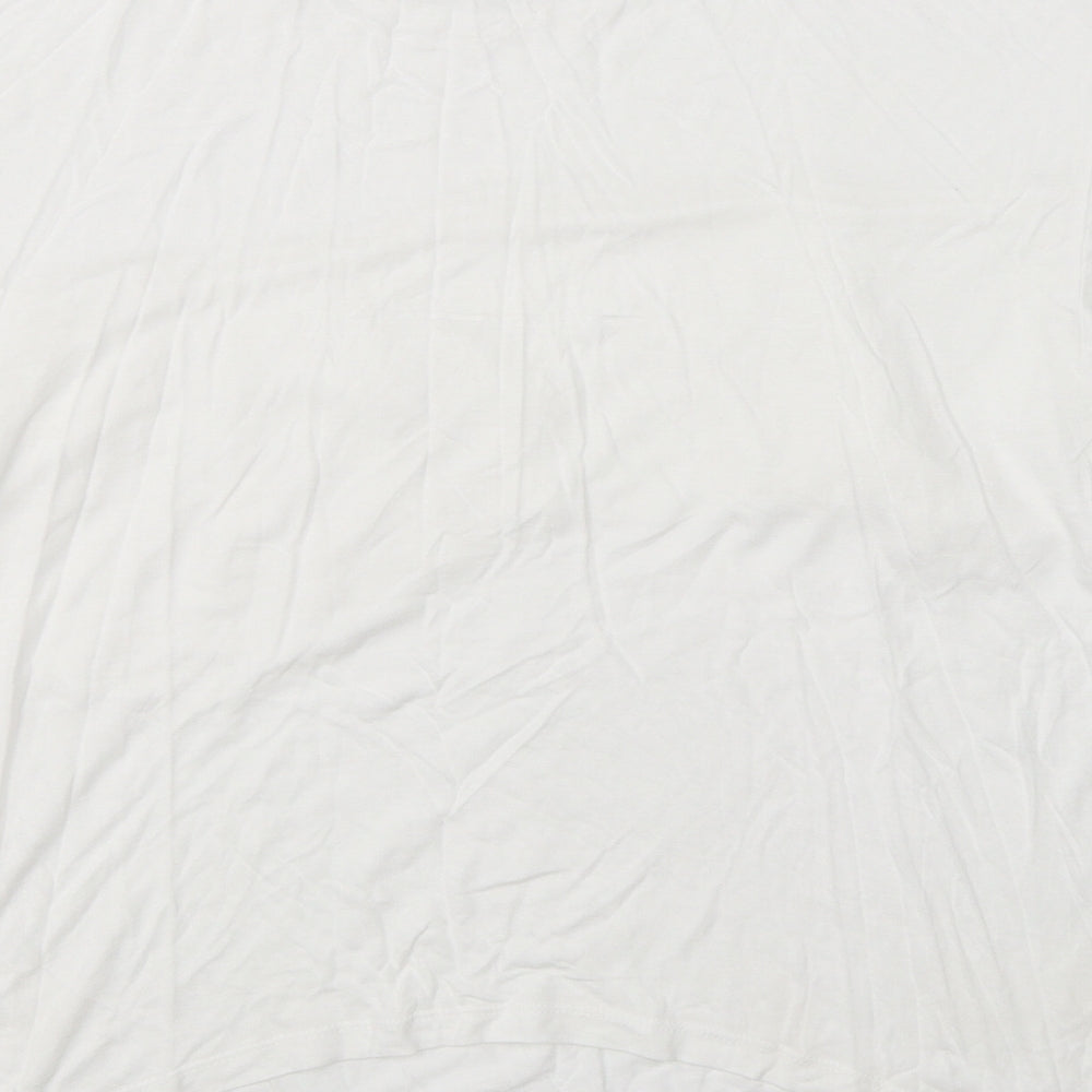 Brand and care label for Atmosphere women’s white basic blouse, size UK 14