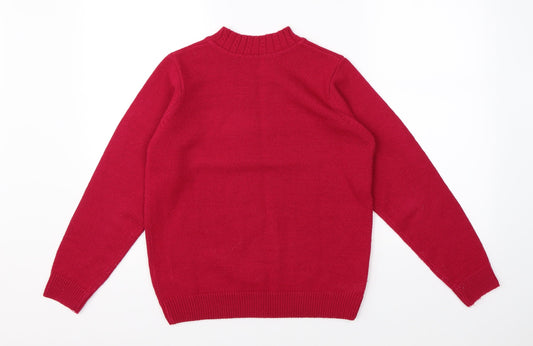 Womens UK Size S Isle Pink Pullover Jumper
