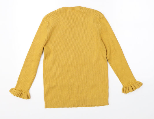 Red Herring Womens Yellow Pullover Jumper Size 12