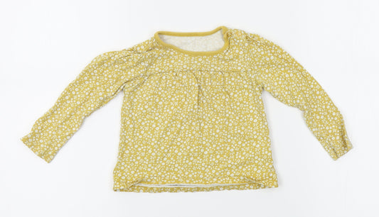 TU Girls Yellow Floral Pyjama Top Size 12-18 Months