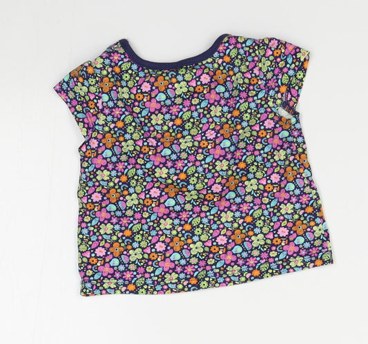 TU Girls Pink Floral Basic T-Shirt Size 0-3 Months