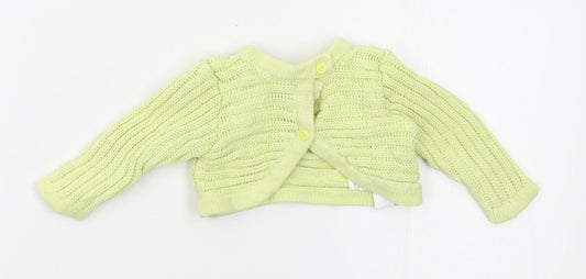 tout petits Girls Yellow Cardigan Jumper Size 6-9 Months
