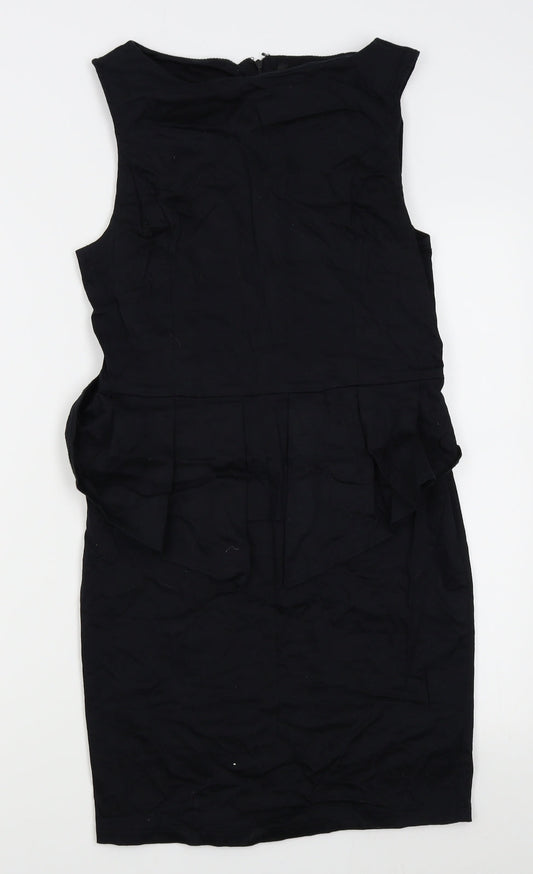 Additional front view of ax women’s black pencil dress, size UK 14