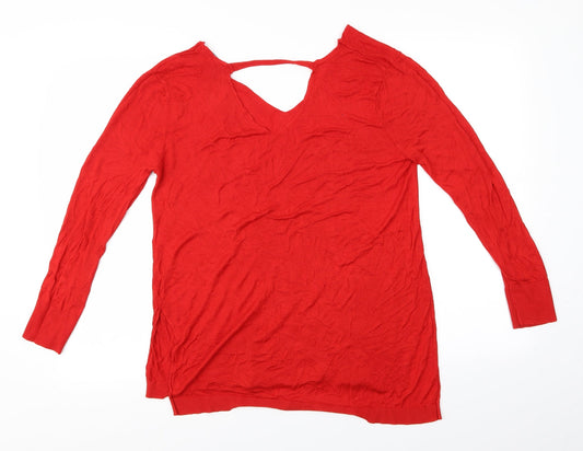 Peacocks Womens Red Pullover Jumper Size 16