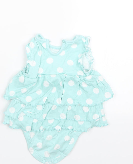 George Girls Green Polka Dot Basic T-Shirt Size 9-12 Months