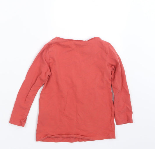 H&M Girls Orange Basic T-Shirt Size 2-3 Years - Christmas