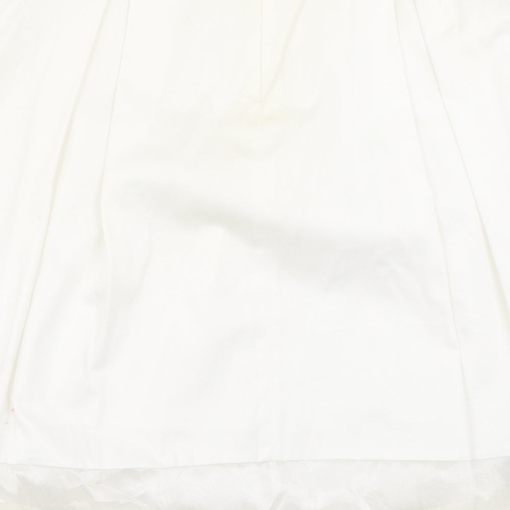F&F Womens White Pleated Skirt Size 14