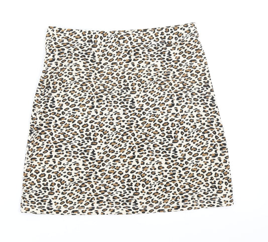 SheIn Womens Brown Animal Print Bandage Skirt Size XS