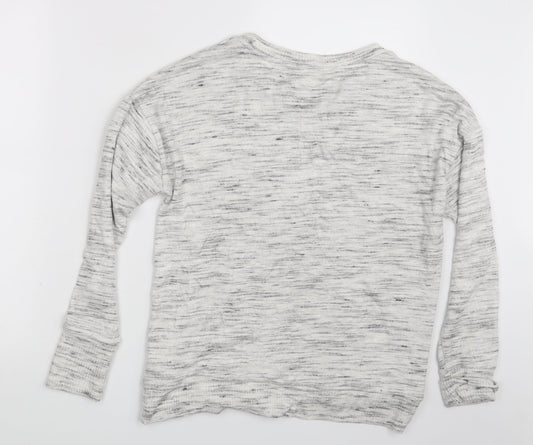 The Lounge Edit Womens White Pullover Jumper Size 8