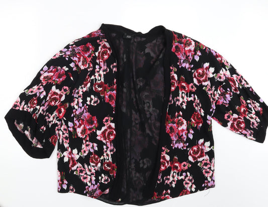 F&F Womens Black Floral Basic Blouse Size S