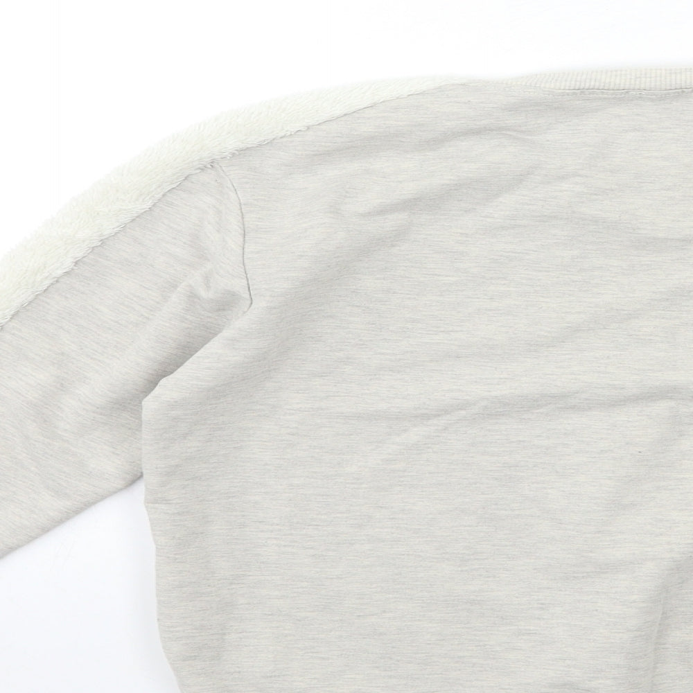 Boohoo Womens Grey Pullover Sweatshirt Size 8