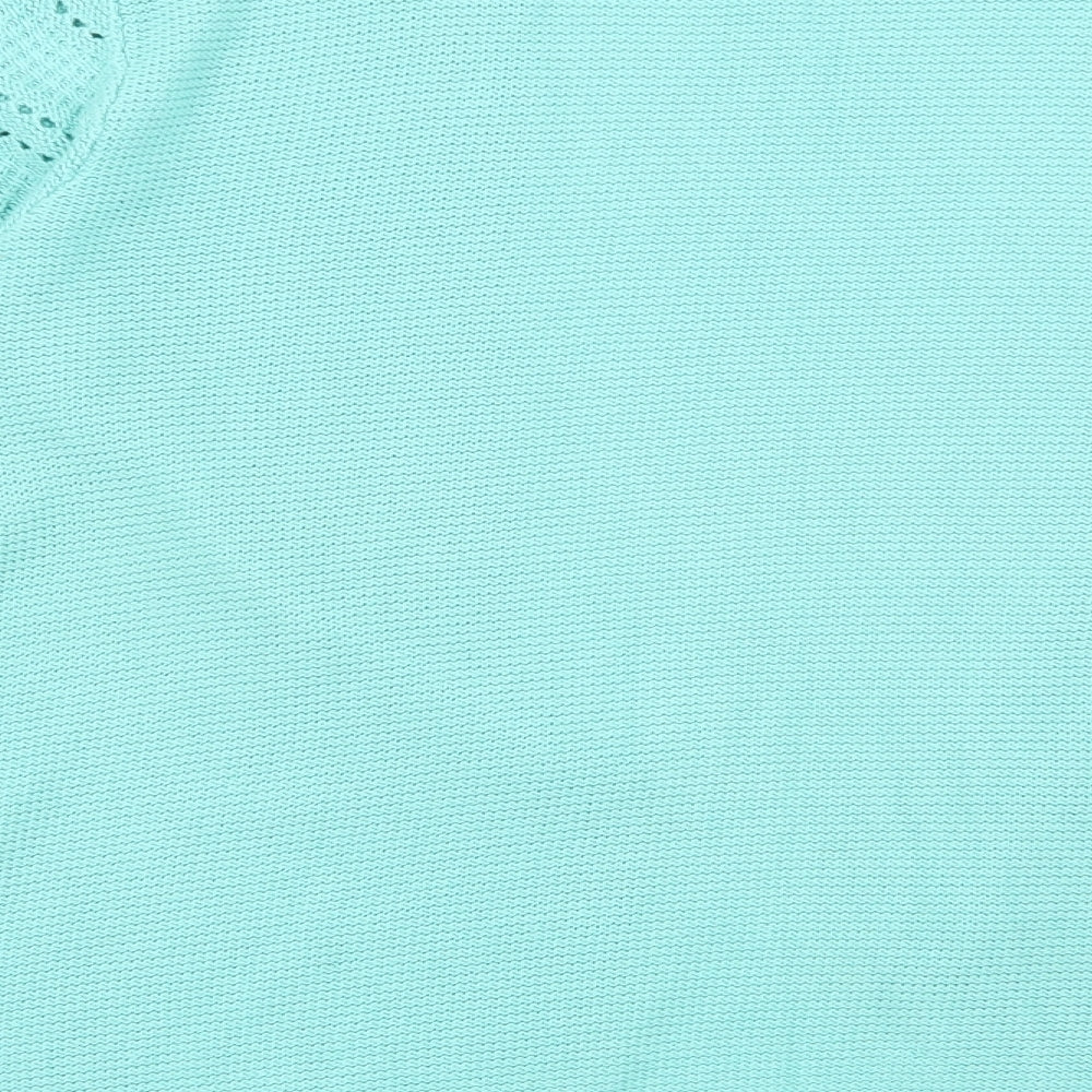 Damart Womens Green Geometric Cardigan Jumper Size 14