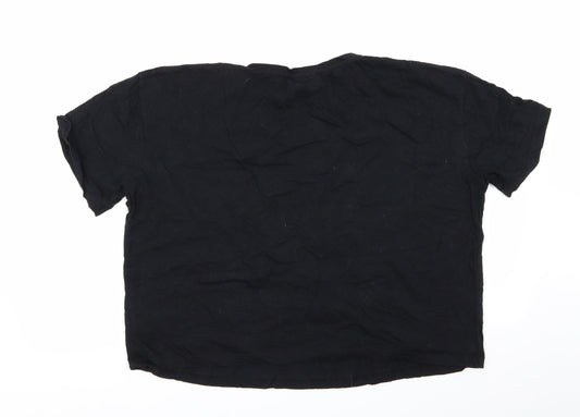 Womens UK Size L New Look Black Basic T-Shirt