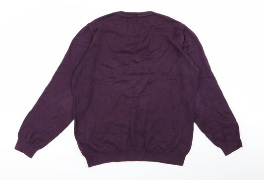 M&S Mens Purple Pullover Jumper Size L