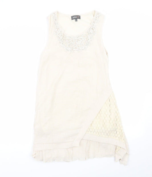 Apricot Womens Beige Geometric A-Line Size 10