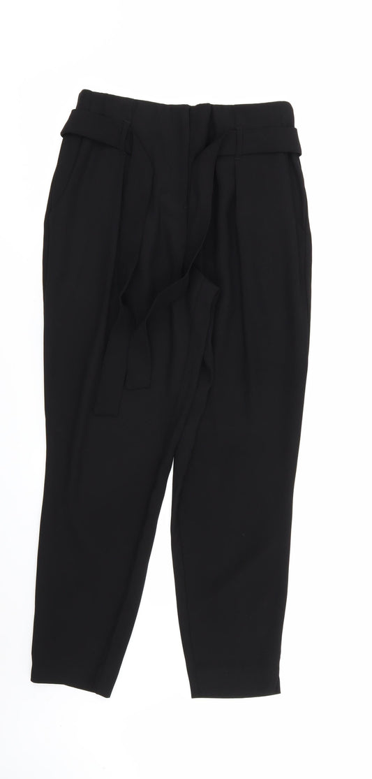 Womens UK Size 8 River Island Regular Fit Rain Trousers Black Trousers