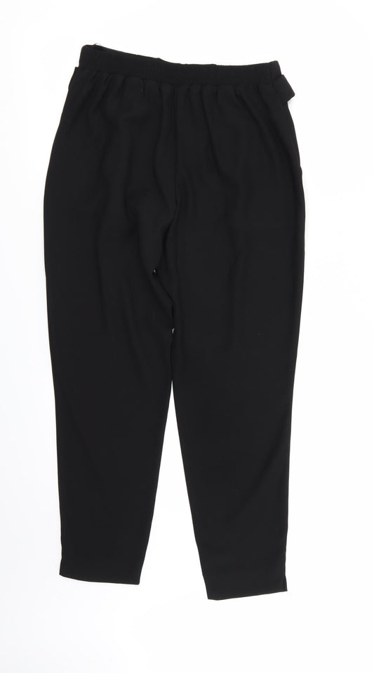 Womens UK Size 8 River Island Regular Fit Rain Trousers Black Trousers