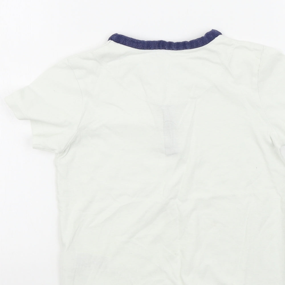 M&S Boys White Colourblock Basic T-Shirt Size 5-6 Years