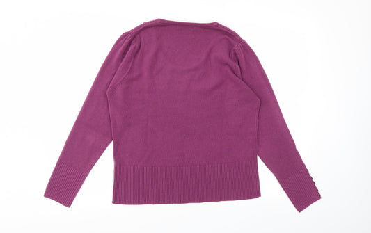 alexara Womens Purple Pullover Jumper Size L