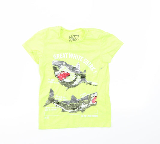 URBAN DEPT Boys Yellow Animal Print Basic T-Shirt Size 6 Years