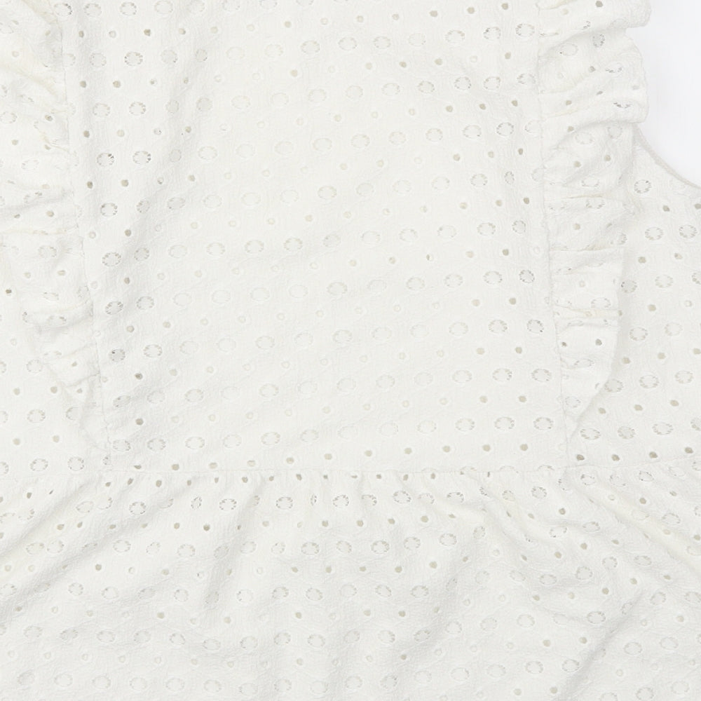 F&F Womens White Basic T-Shirt Size 14