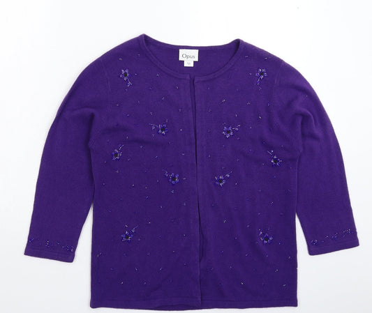 Womens UK Size M OPUS Purple Cardigan Jumper