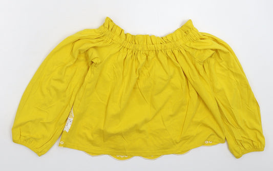 Miss Selfridge Womens Yellow Basic T-Shirt Size 8